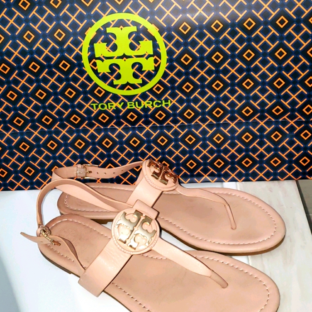 Tory Burch soft pink leather sandals